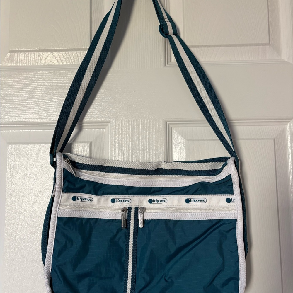 Lesportsac Teal and White Shoulder Bag